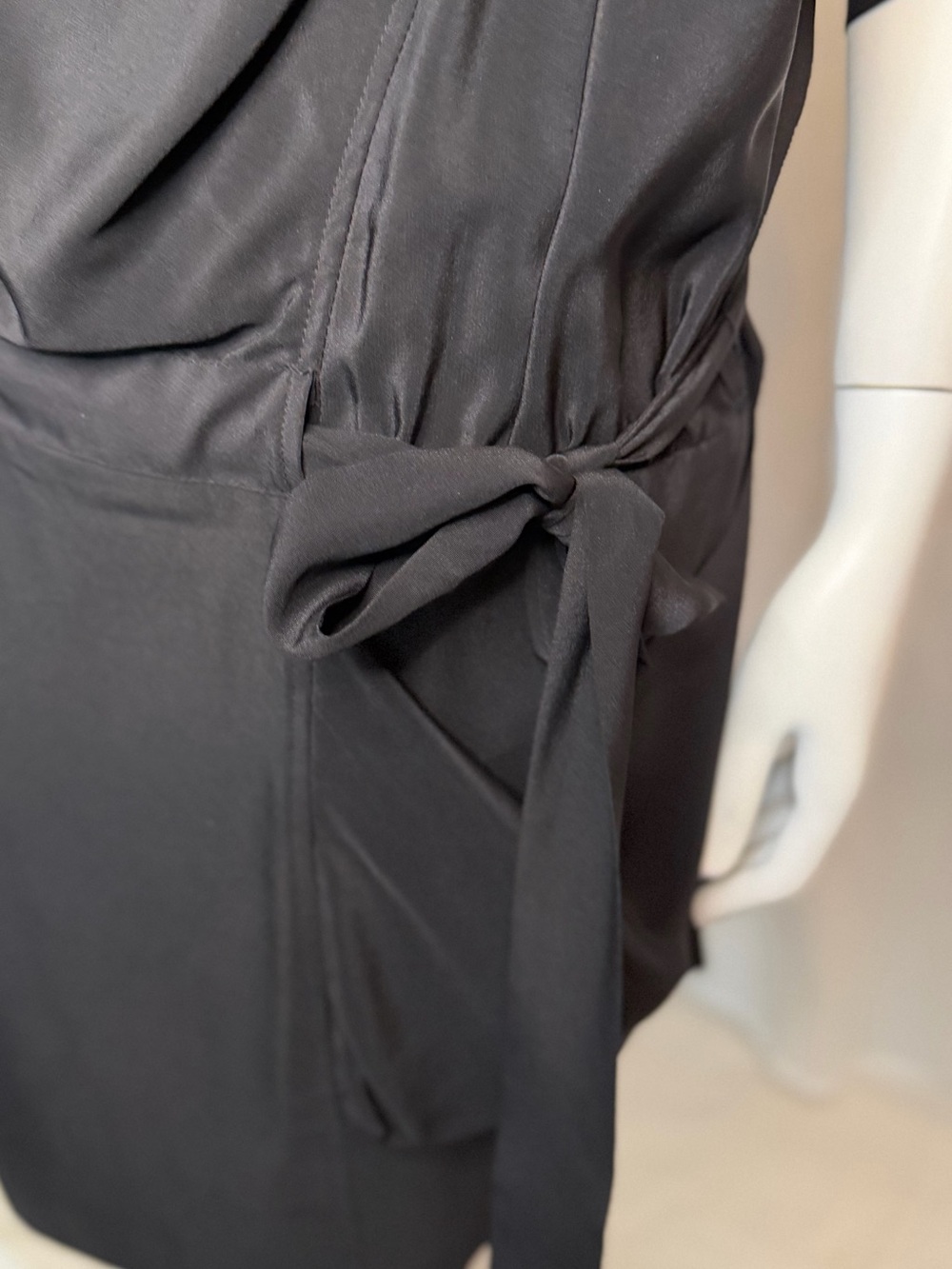 BCBGMaxAzria Black Mini Dress with Multicolor Embellished Neckline - Picture 4 of 8